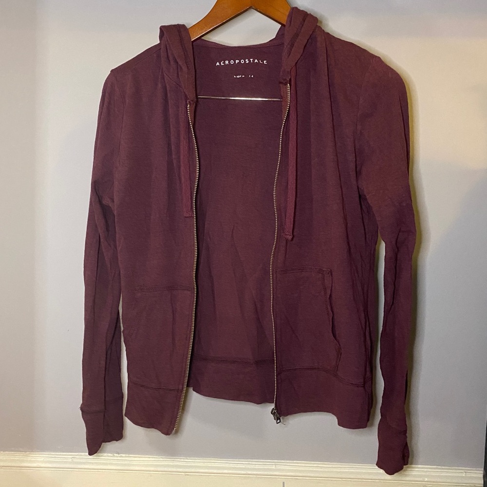 Marroon Zip up Hoodie Size Large